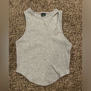 extra extra small light grey cropped tank top